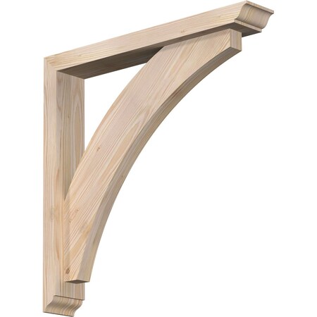 Ekena Millwork Thorton Traditional Smooth Bracket w/ Offset Brace, Douglas Fir, 3 1/2"W x 22"D x 22"H BKT0402X22X22THR01SDF